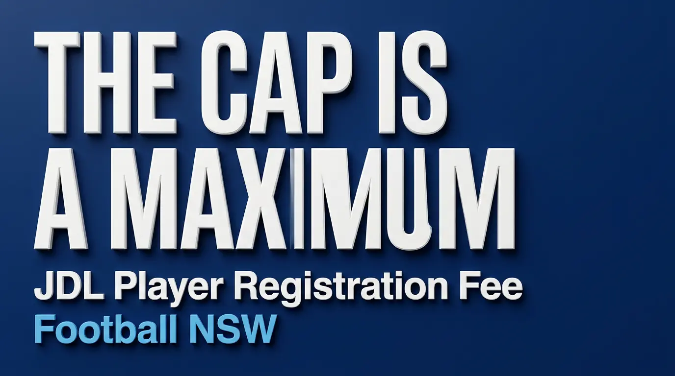 Football NSW JDL registration fee cap notice with three parent action steps.
